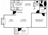 Saguaro Villas 1 bedroom 1 bathroom apartments for rent floor plan Tucson, AZ